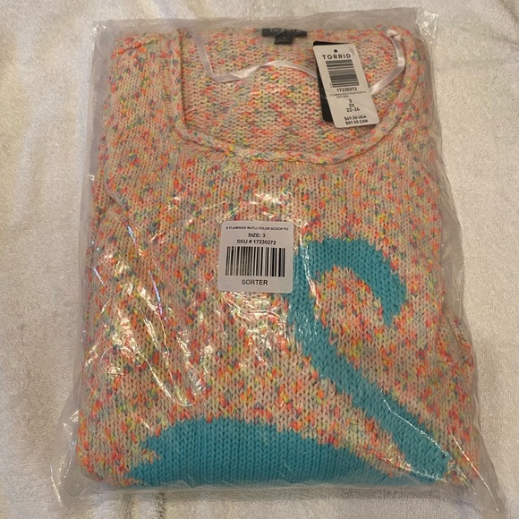 Torrid size 3 flamingo pullover sweater - Picture 5 of 7
